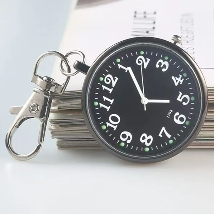 4/5 pcs Electronic Pocket Watch LED Keychain Nurse Pocket Watch Digital Watch for Student Backpacks Keys Pendant Timepiece