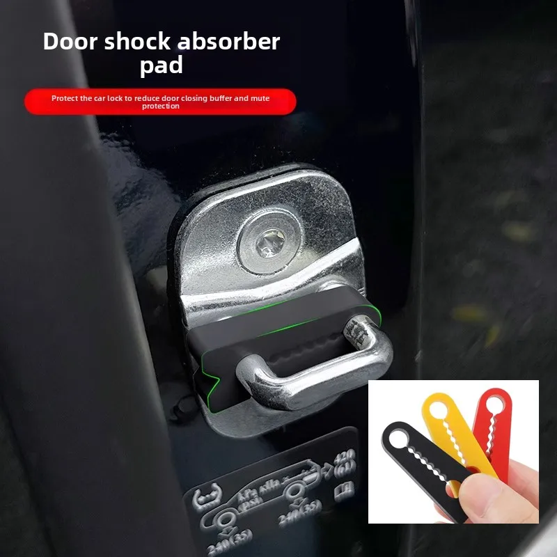 

4pcs Car Door Lock Buckle Protection Cover Elastic thickened Anti-Collision Shock Absorbing Pad Mute Universal Buffering Cushion
