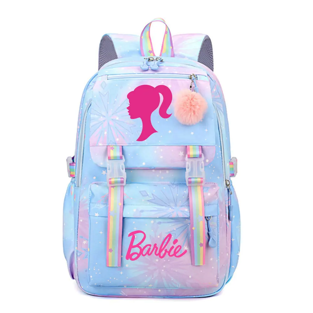 Barbie the movie Waterproof Women Backpack Female Travel Bag Backpacks Schoolbag for Teenage Girls Bookbag Mochila