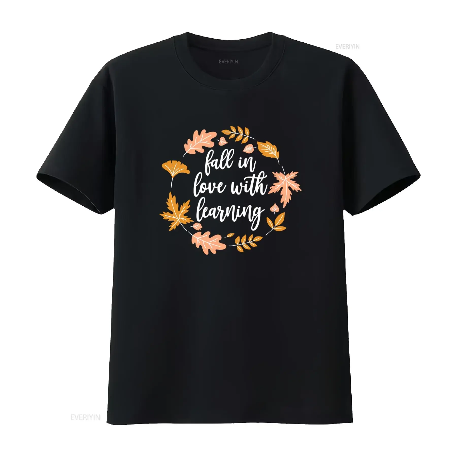 Fall In Love With Learning Teacher Thanksgiving Autumn Appreciation T Shirt vintage Washed streetwear Soft Unisex Slightly