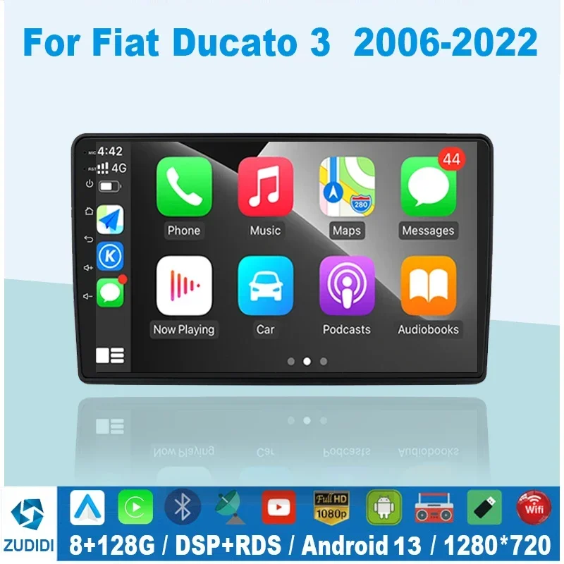 

For Fiat Ducato Peugeot Boxer Citroen Jumper 2 2006-2022 Car Radio Android Multimedia Player Auto Carplay Touch Screen Navi GPS