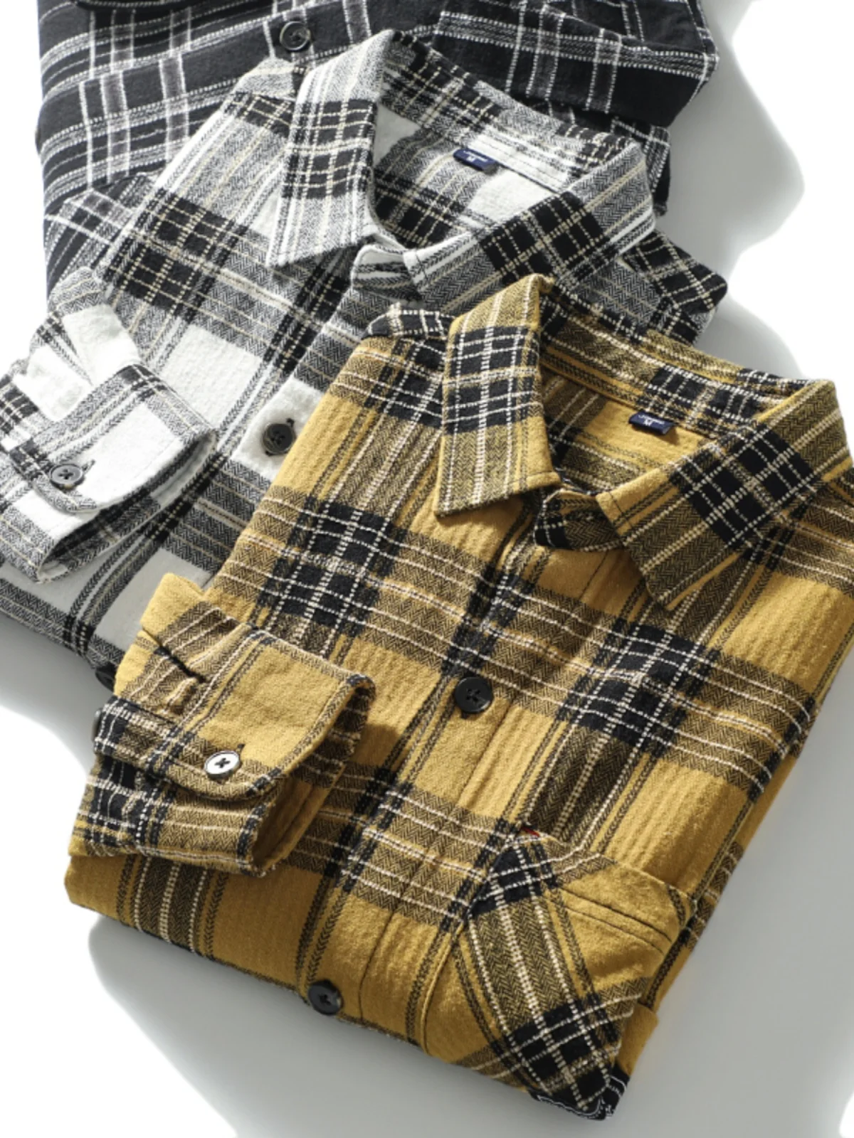 

Thickened American Style Brushed Shirt Soft Skin-friendly Long Sleeve Men's Plaid Shirt Autumn New Style Versatile Standard Fit