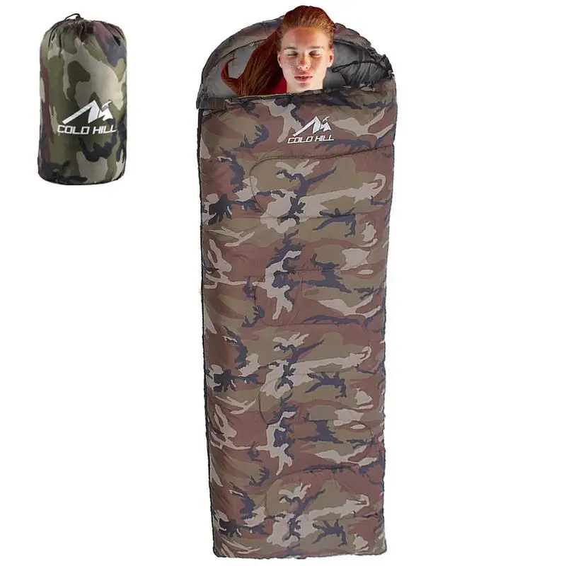 Camouflage Sleeping Bag Waterproof Hiking Sleeping Bag Cotton Quilt Portable Winter Camping Envelope Sleeping Bag