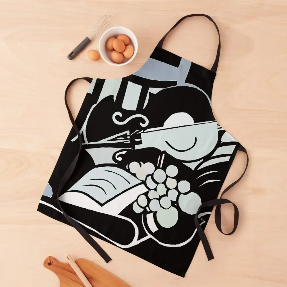 Still Life Fiddle and Grapes Apron custom women's kitchen For Kitchen Women For Women Apron