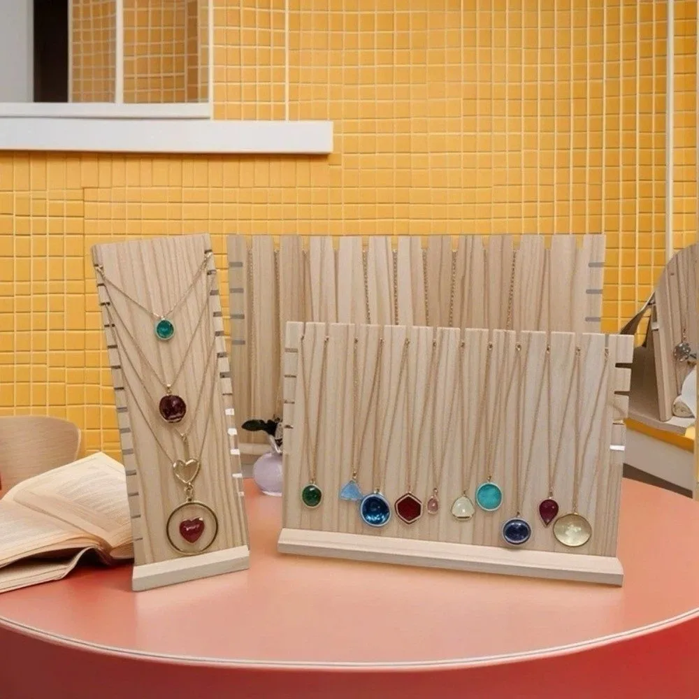 

Wood Jewelry Necklace Display Stand Hanging Necklace Bracelet Wooden Necklace Display Rack Long Hand Bangle Ornaments