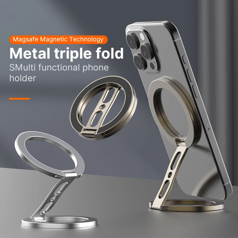 

Двусторонний магнитный держатель для телефона с подставкой MagSafe, совместимый с iPhone 16/15/14, Huawei Xiaomi, аксессуар-подставка