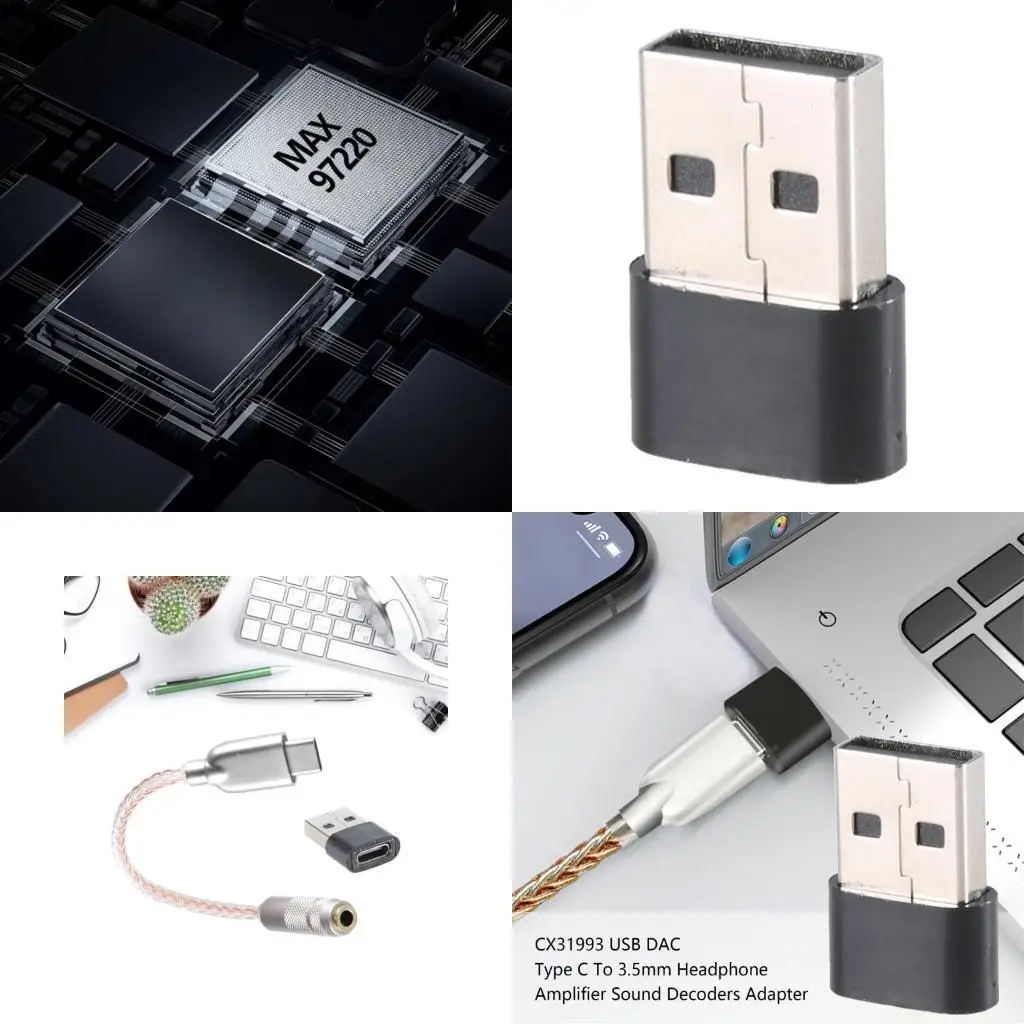 M5TD USB C to 3.5mm Sound Adapter Type C to Headphone Dongle 32bit 384KHz DAC Cable Cord with CX31993 MAX97220 Chip