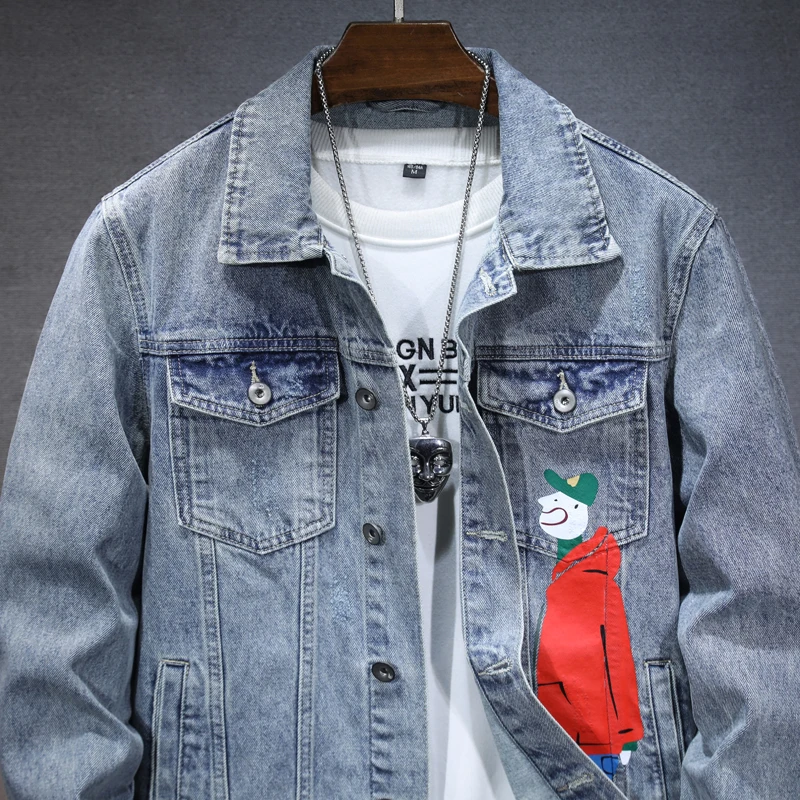 Cowboy jacket men's autumn 2024 new men's outerwear loose casual handsome street versatile denim top