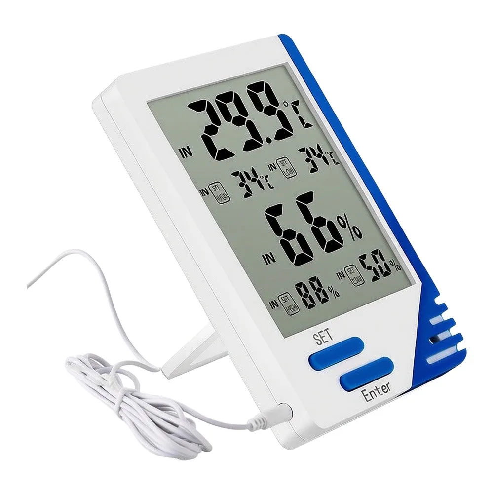 Digital For Refrigerator Thermometer with Hygrometer for Indoor Temperature Control and Humidity Tracking in Kitchens and