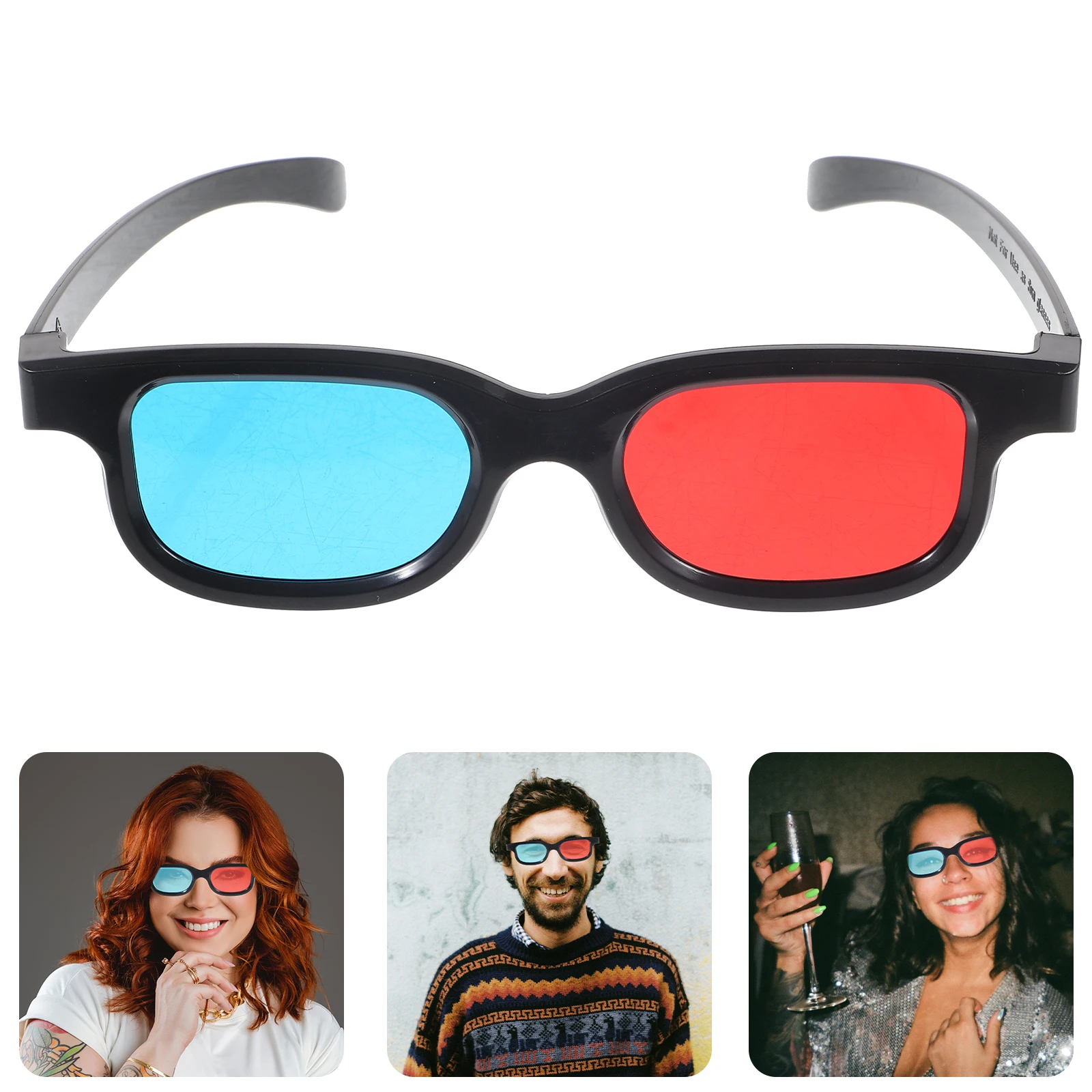 

4pcs 3D Glasses Red Blue for Movie Party at Home Cinema Projector Computer Lightweight Universal Fit Adults