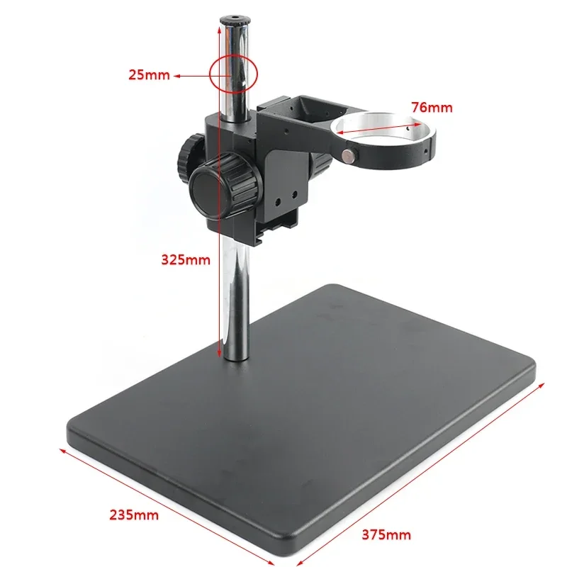 Big Size Base Stand Adjustable Boom Arm Stereo Microscopio Tripod 76mm Focus Holder Zoom Trinocular Stereo Microscope Bracket