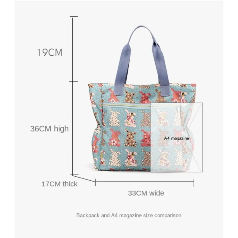 New Waterproof Nylon Shoulder Bag Large Capacity Casual Colorful Shopping Bag High Beauty Multi Pocket Zipper Mom Commuting Bag