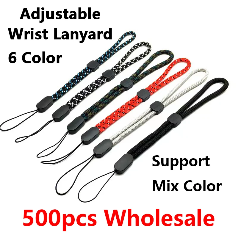 500pcs Adjustable Wrist Hand Lanyard Cute For iPhone Samsung Mobile Phone Strap Pendant Car Keys Chain Lot ID Card Keycord