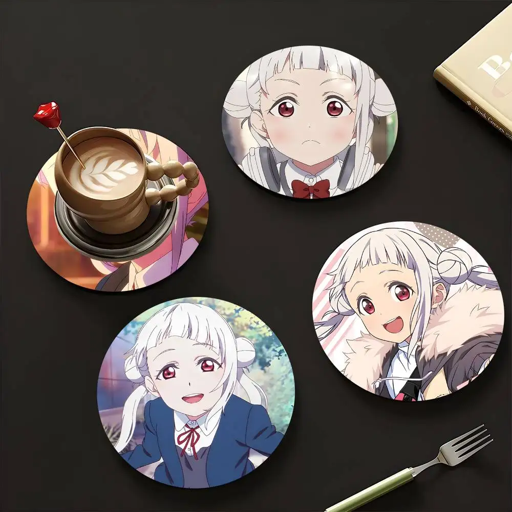 1pc Chisato Arashi  Anime characters Wooden Coaster Colour Printing Cup Mat Home Desk Decoration Gifts