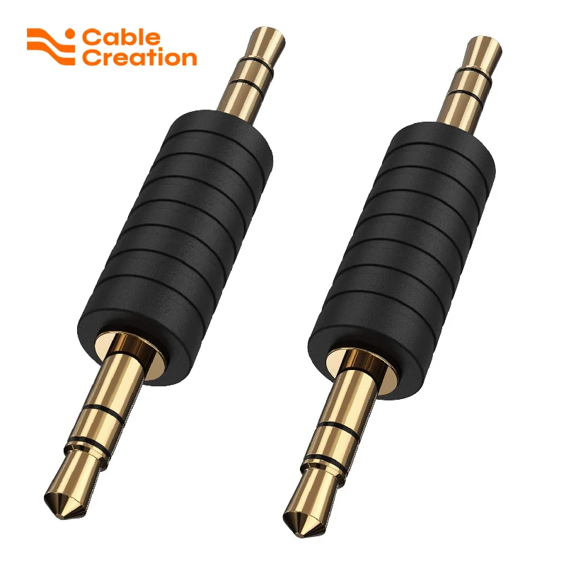 

CableCreation 2 Pack 3.5mm 1/8 Stereo Jack to 3.5mm Audio Male to Male Adapter Connectors Gold Plated