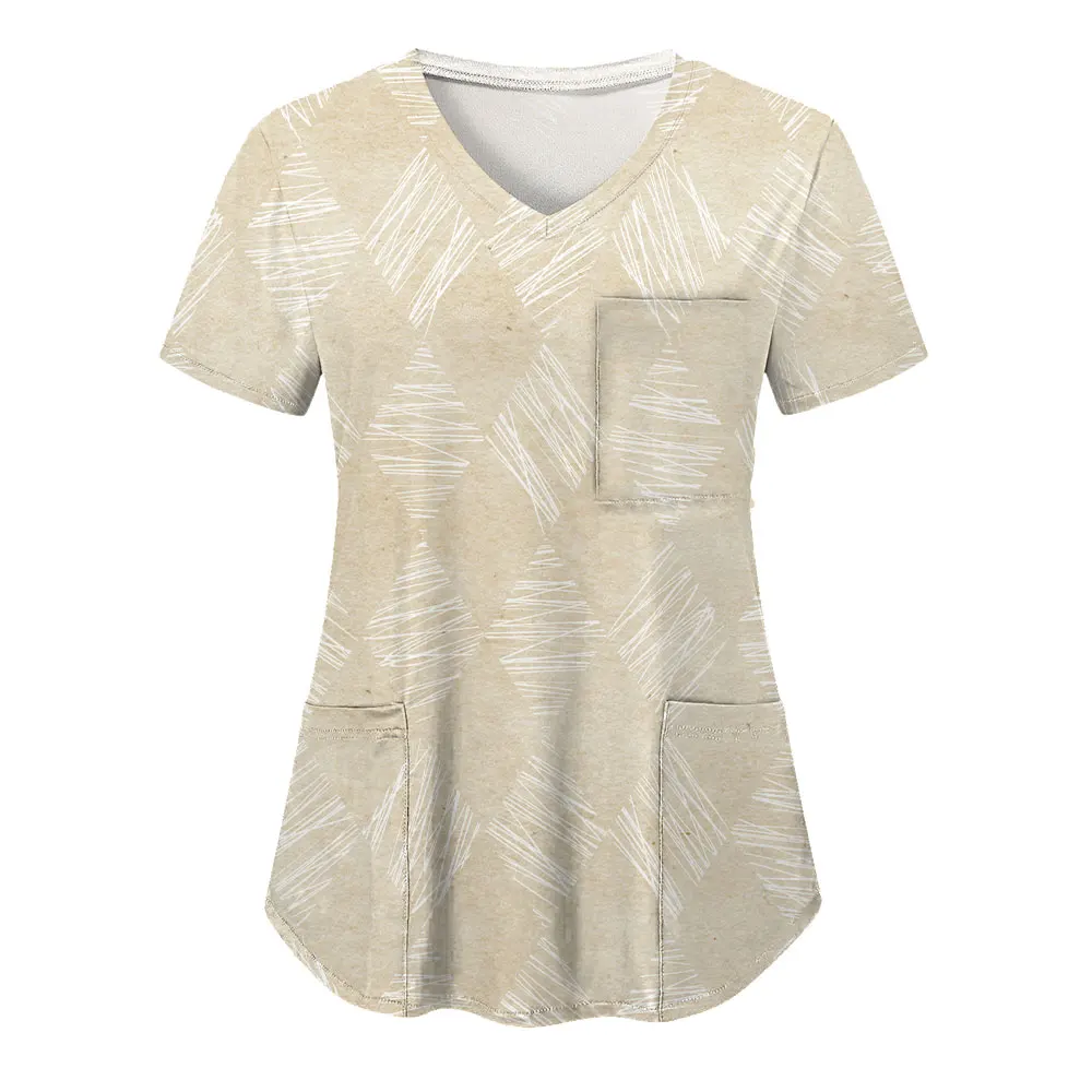 

3D Printing Stylish Beautiful Medical Uniforms Women Nursing Clothes Beauty Costume Nurse Doctor Dentist Workwear Clinical Tops