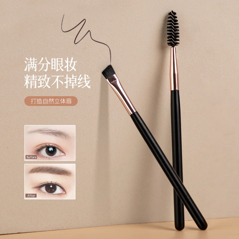 Einzelner Augenbrauenpinsel, der Augenbrauen fegt und die Wimpern kräuselt, abgewinkelter Augenbrauenpuderpinsel, Make-up-Pinsel, Schönheit auf Lager
