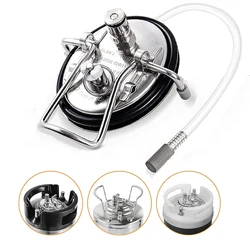 Carbonation Keg Lid with 2 Micron Diffusion Stone for Corny Keg Stainless Steel Ball Lock Keg Lid Carbonating Keg Lid for Beer