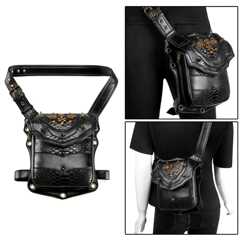 Steampunk Waist Bag Waist Bag Retro Crossbody Bag Punk Shoulder Bag Travelling Hiking Fanny Pack for Men & Women Gift