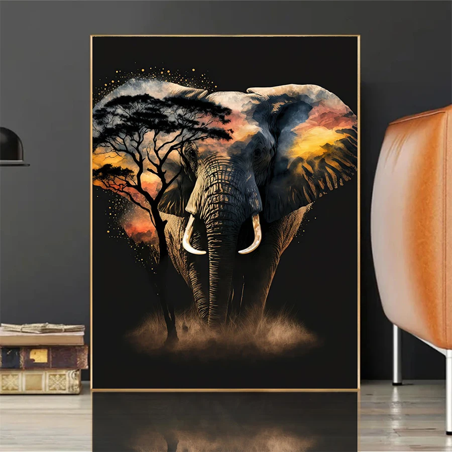 New 5D Full Square Round Diamond Painting Abstract Art Animal Elephant Diamond diy Embroidery Home Decoration Mosaic