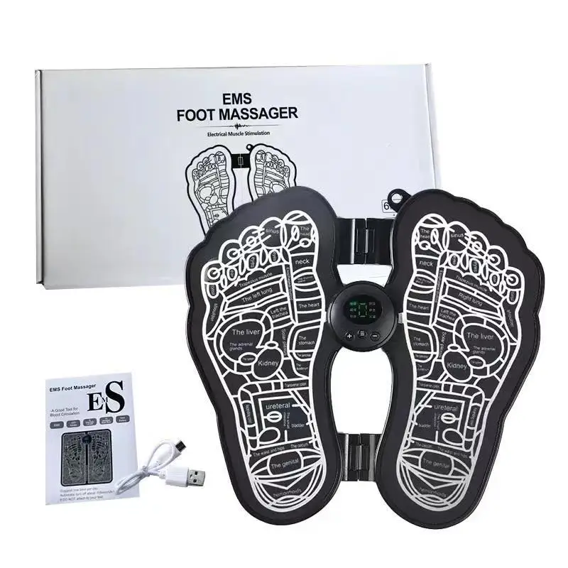 Electric EMS Foot Massager Pad Blood Circulation Foldable Portable Pedicure Device Relief Pain Relax Feet Acupoints Massage Mat