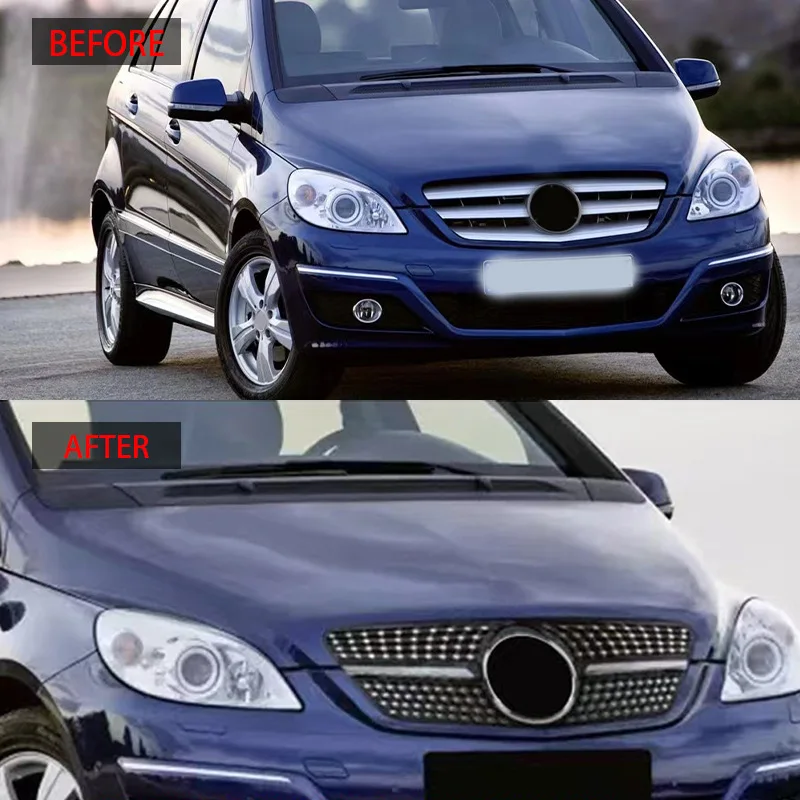 

Решетки радиатора глянцевые черные для Mercedes Benz B W245, 2009-2011 гг