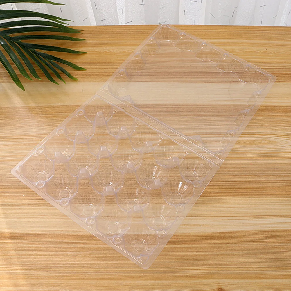 

10pcs 20 Grids Transparent Plastic Egg Holder Portable Carrier Box Stackable Storage Container For Refrigerator Camping Picnic