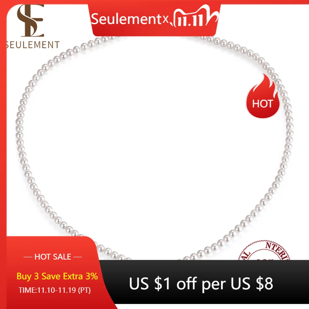 

Seulement 925 Sterling Silver Heart Pendant Pearl Bead Necklace Classics Luxury Jewelry Accessories for Women Girls