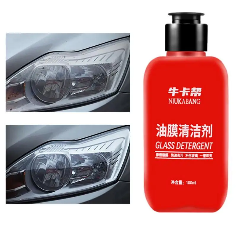 

Auto Window Cleaner 100ml Auto Windshield Oil Film Remover Gentle Cleaning Liquid For Water Stains Stickers Universal Vehicles