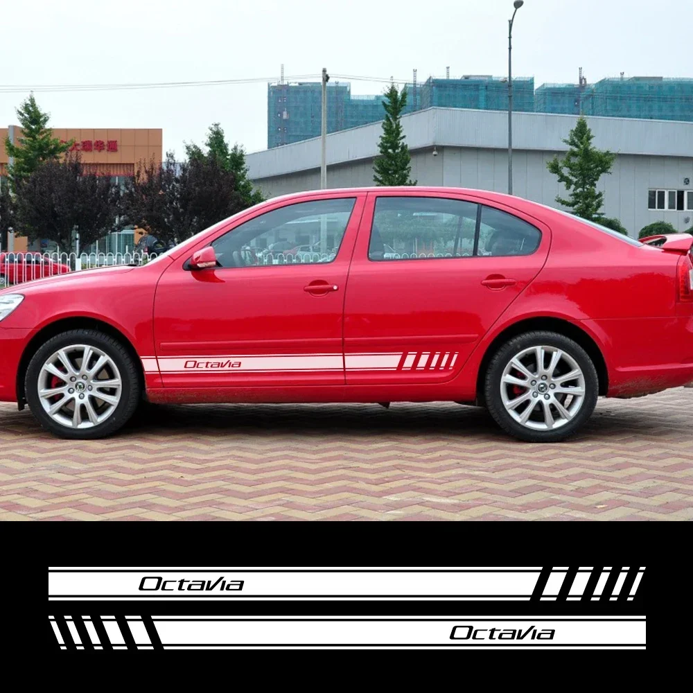

2 шт., боковые наклейки для автомобиля, модные виниловые наклейки «сделай сам», автомобильные внешние украшения, тюнинговые аксессуары для Skoda Octavia 2 A7 A5