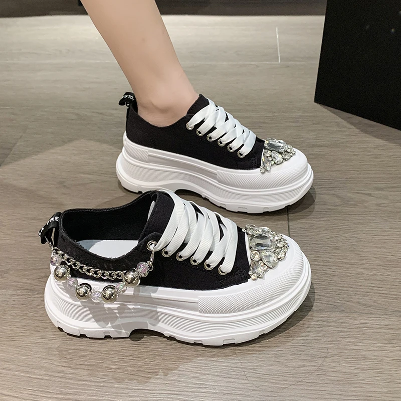 High quality Full Diamond Women\'s Fashion Breathable Non-slip Casual Luxury designer Sneakers Skateboard Shoes zapatos mujer