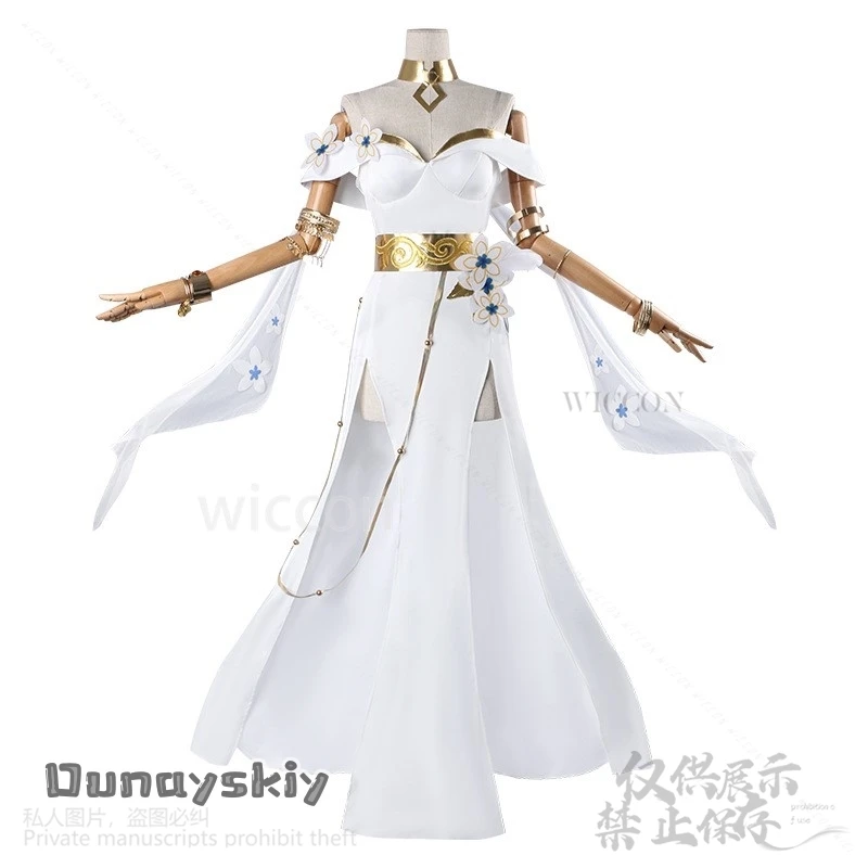 Tribios تأثيري أنيمي لعبة هونكاي: ستار السكك الحديدية زي اليونانية الرجعية فستان أبيض لوليتا الأحمر طويل الباروكات للفتيات امرأة كوس موحدة