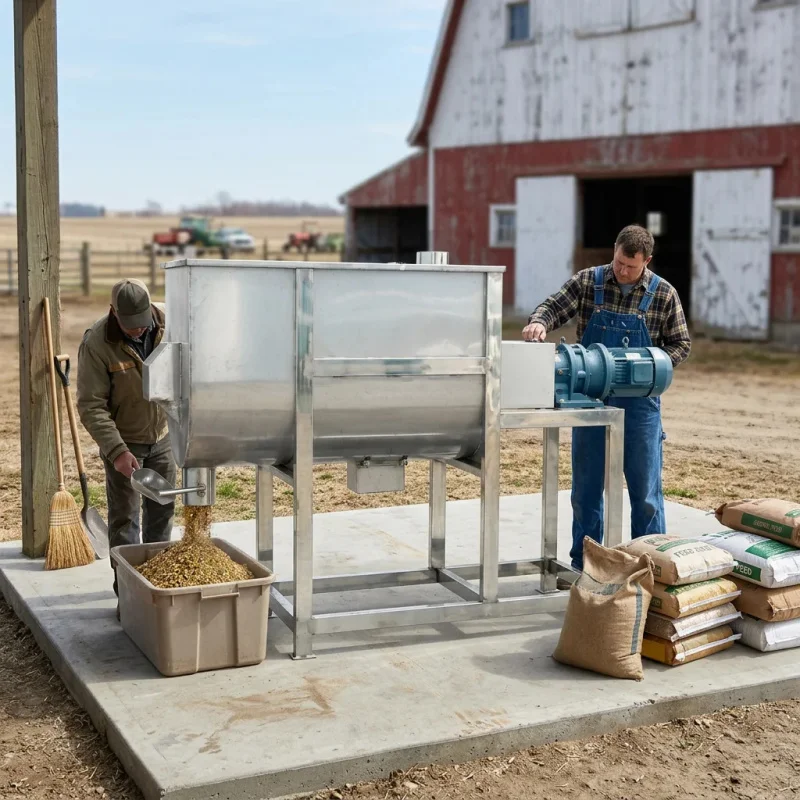 

Горизонтальный концентратор-смеситель: Малогабаритное оборудование для смешивания кормов для домашнего животноводства