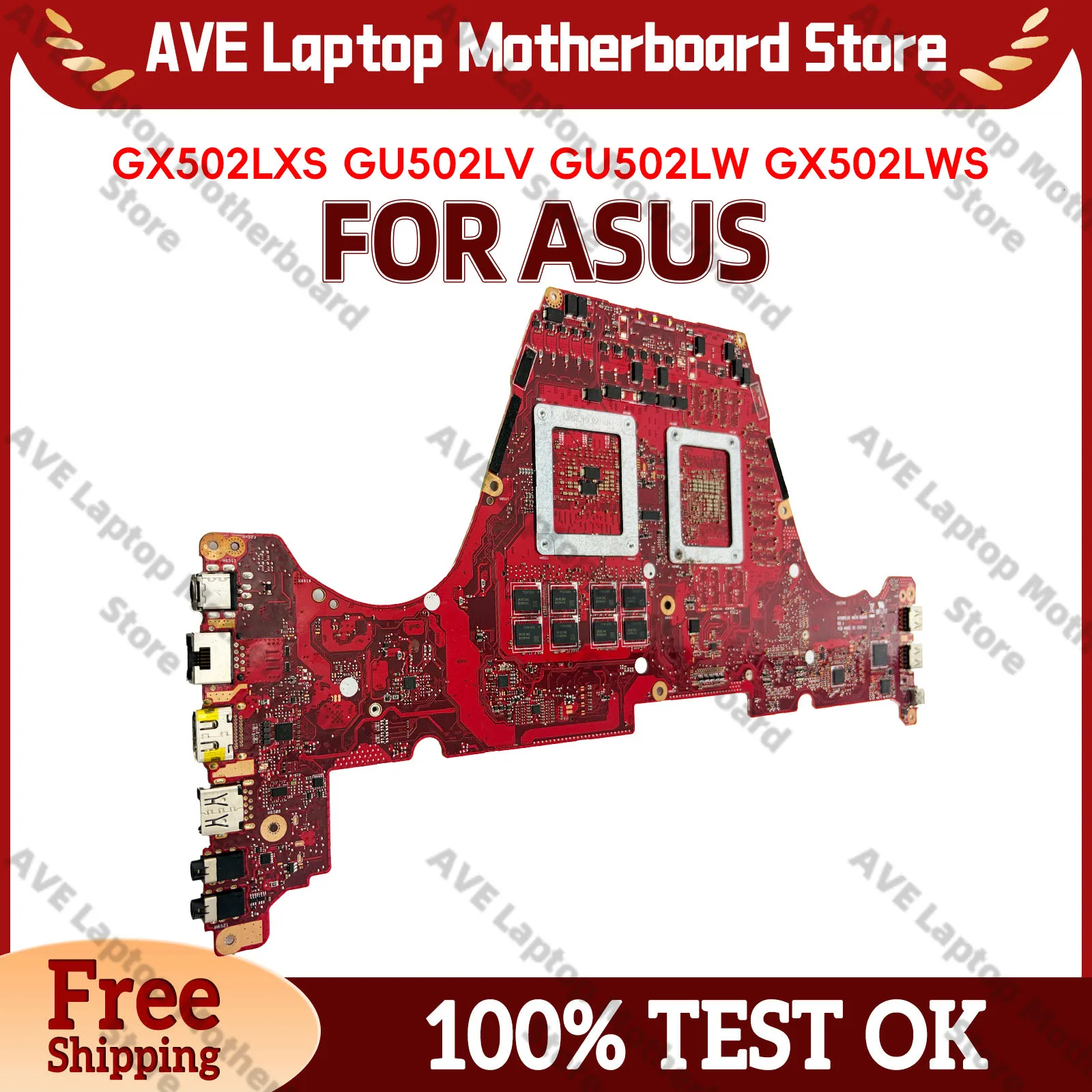 

GX502LXS Laptop Motherboard For ASUS ROG Zephyrus GX502LXS GX502L GX502LW GX502LV GX502LWS GX502LU S15 Mainboard W/ I5 I7 i9 CPU