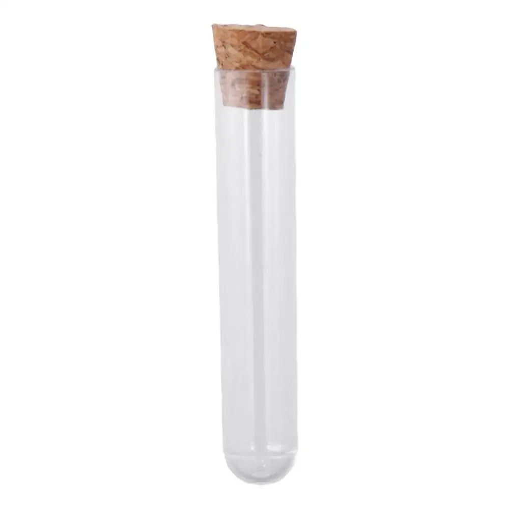Sample Display Decorations with Cork Stoppers Plastic Test Tubes Storage Round Base for Scientific Experiments Container
