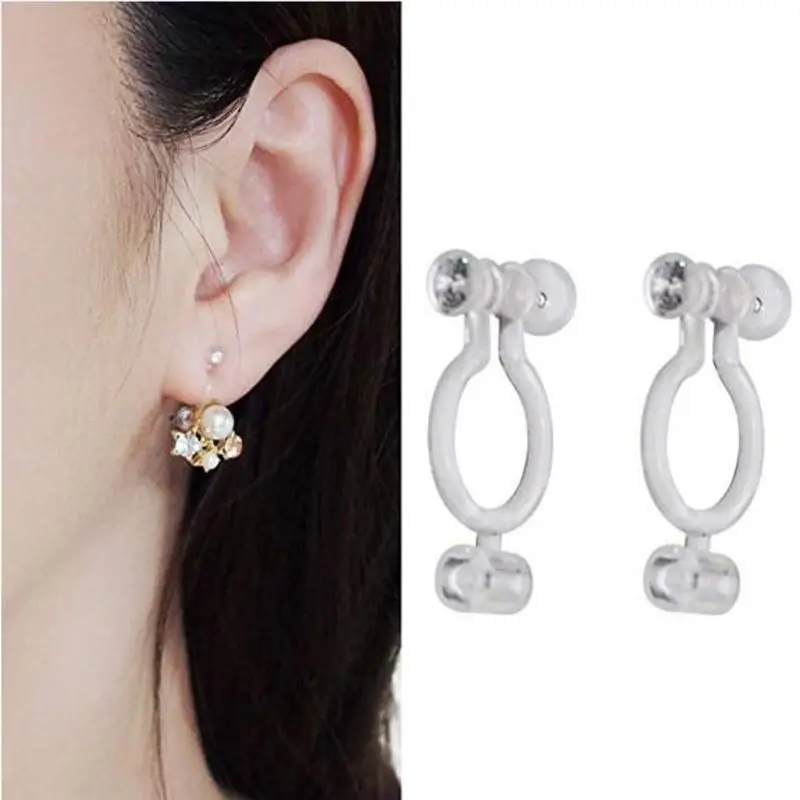 Practical 20x Invisible Clip-on Earring Converter Allergy-Free  Pierced Ears Jewelry Findings Wedding Decor for Women