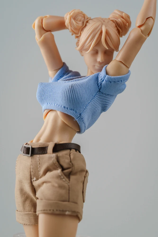 Kleidung Modell 1/12 Maßstab weibliche enge kurze T-Shirt lässige Shorts passen 6 ''Romankey Soldat Action figur Körper puppen