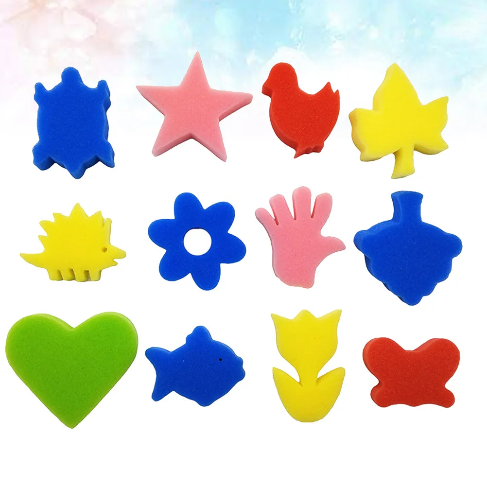

25Pcs Educational Animal Sponge Stamps for Toddlers Painting Arts Crafts Develop Fine Motor Skills Parent Child Activity Craft