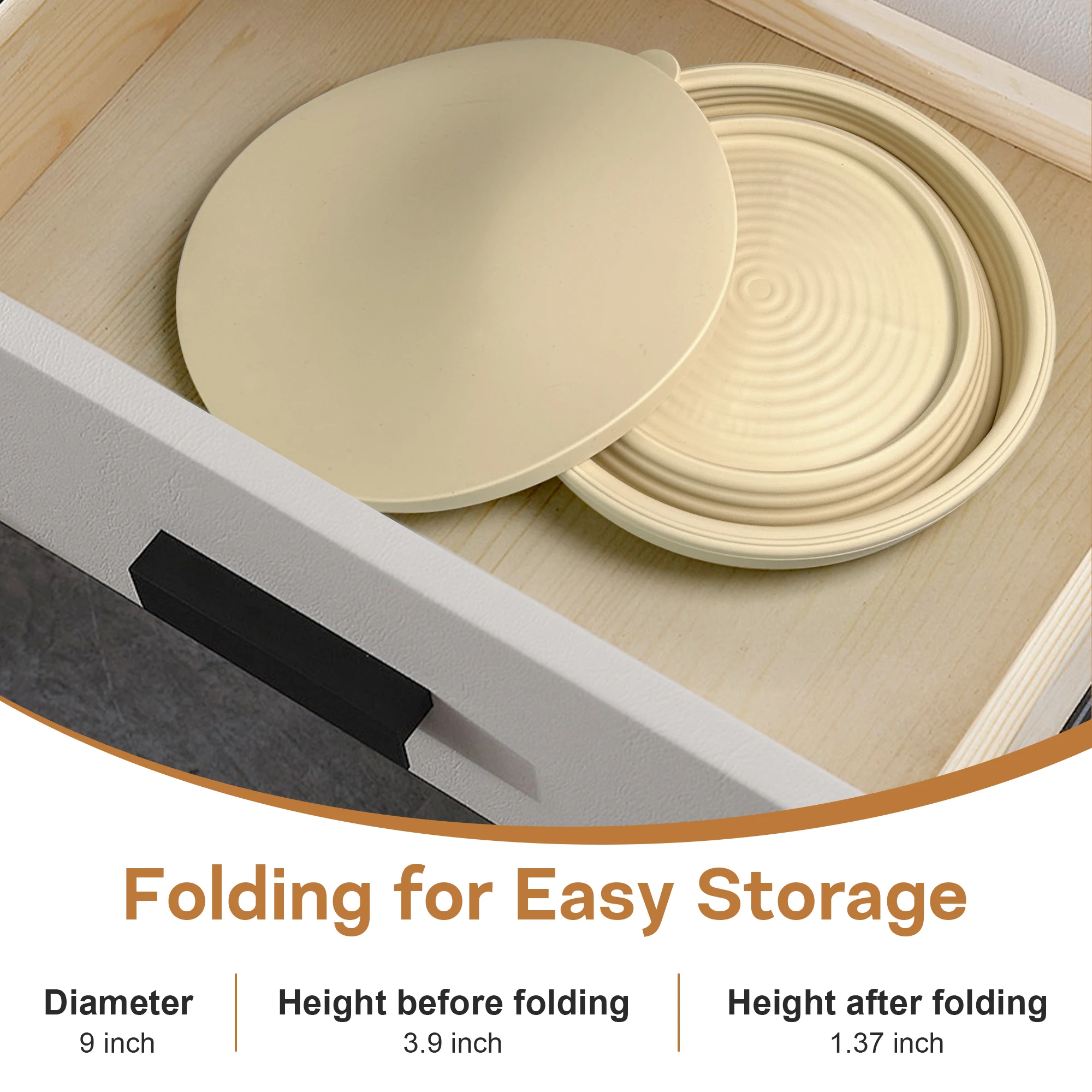 Электрическая корзина для расстойки хлеба Karinear — круглый 9-дюймовый складной набор для прикормы для хлеба, йогурта и согрева домашних животных