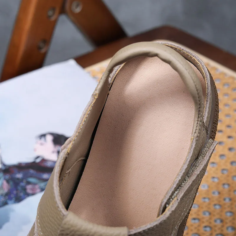 Xmwrlw 2025 sandálias de verão de couro genuíno para mulheres sapatos sola de borracha antiderrapante senhoras verão sandálias casuais sapatos planos 