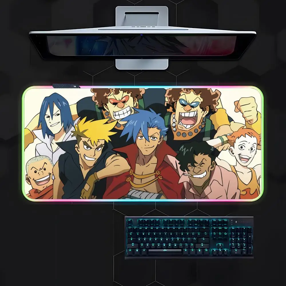 Gurren Lagann Mouse Pad Gamer Luminescence Led Mouse Pad Gaming Table Rgb Deskmat Keyboard Pc Mousepad