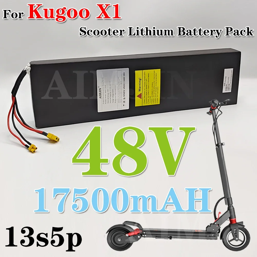 48V battery 17.5Ah Lithium ion 13s5p battery pack with BMS for Kugoo X1/X1Plus scooter battery