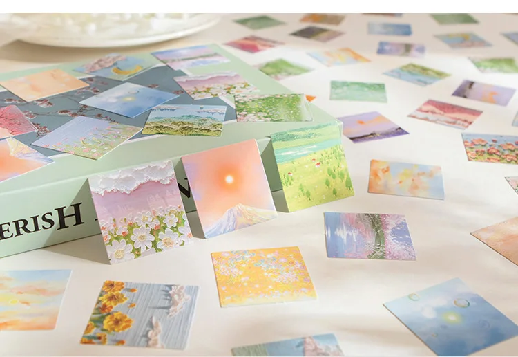 46 Pcs/Box Blue Secret Series Decorative Stationery Mini Stickers Set Scrapbooking DIY Diary Album Journal Stick Lable