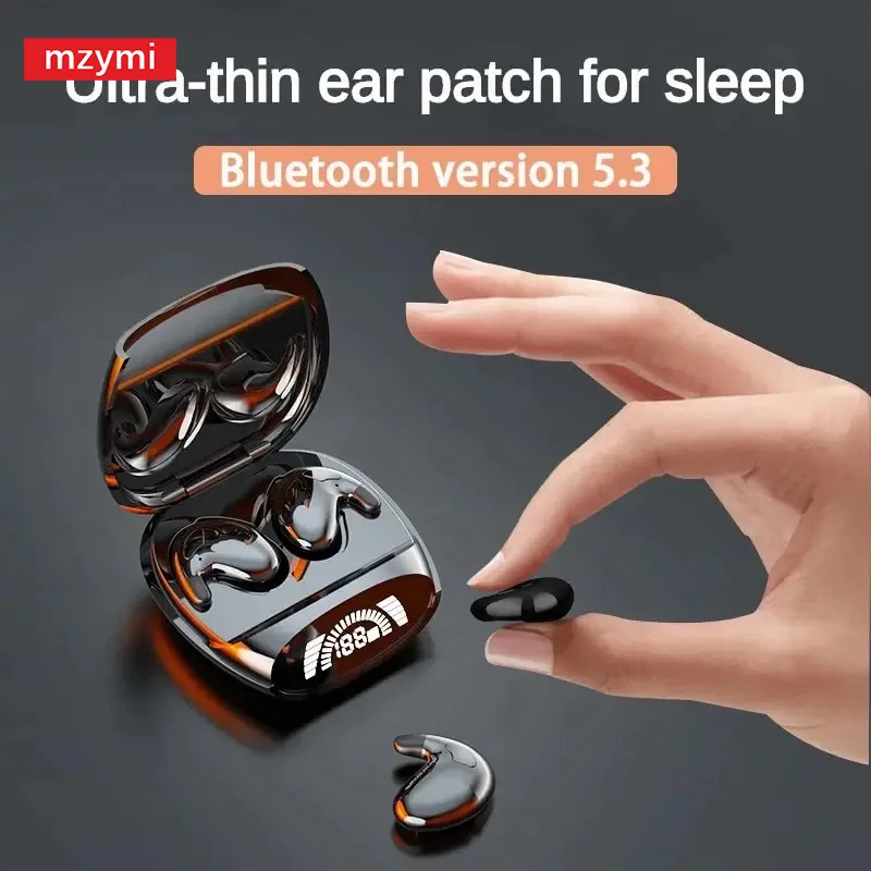 mΣ MD528 Mini Görünmez Uyku kablosuz Kulaklık TWS Bluetooth Ultra-ince Kulak İçi Kulaklık Gürültü Önleyici Spor Kulaklık