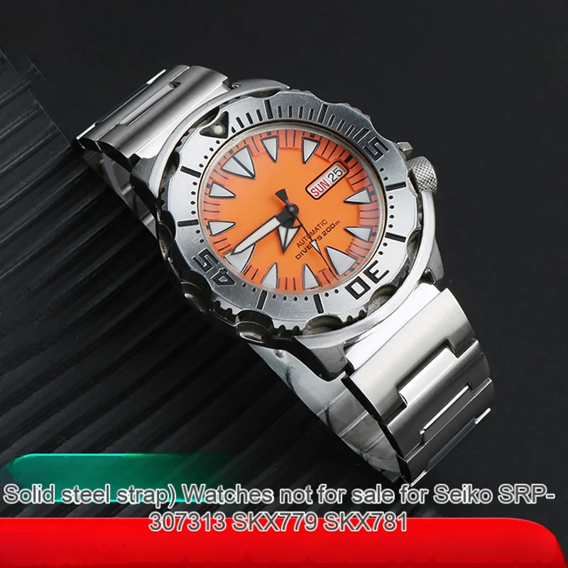 Corrente De Relógio De Aço Inoxidável, 20mm, para Precision Small Monster, Dente Vermelho, SKX779 781 Mergulho, SRP Watch Strap, SRP307 313