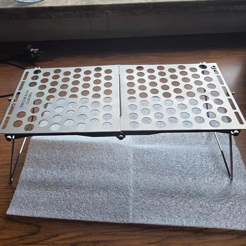 Folding Desk  Camping Table Portable Mini Pure Titanium Table With Lamp Stand Lightweight Hiking Table