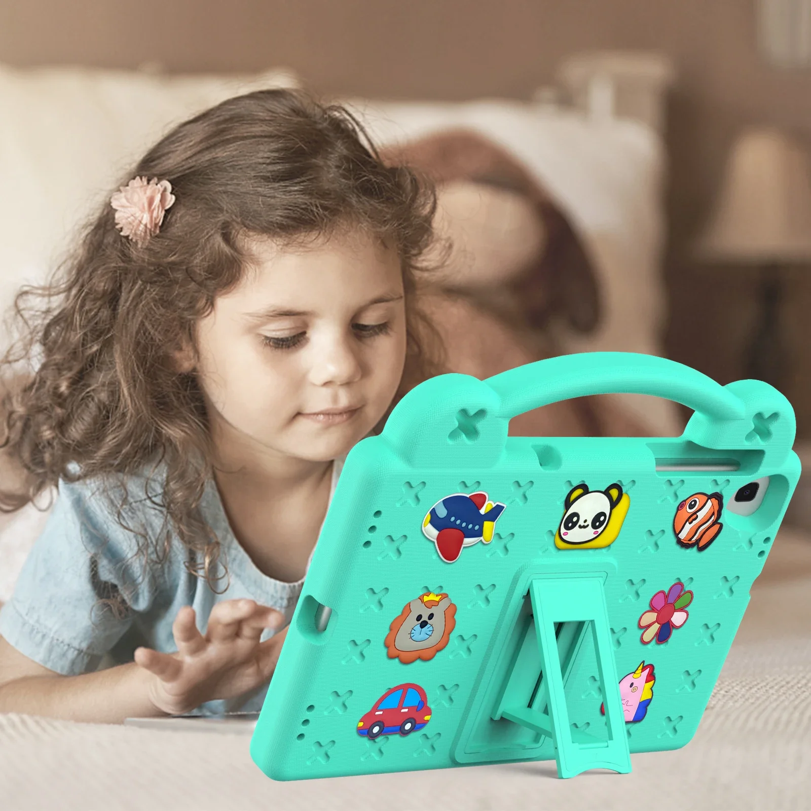 Cartoon Kid Bracket Tablet Hülle für Samsung Galaxy Tab 10,1 10,5 SM-T510 T515 T510 A8 10,4 SM-X200 x205 S6 Lite A7 Lite