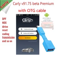 2025 Carly V49.69 Premium desbloqueado para el programa de diagnóstico BMW Aplicación Android de función completa + adaptador OBD2 de 20 pines y cable OTG