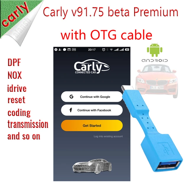 Carly V91.75 beta Premium desbloqueado para BMW, aplicación 2024, programa  de diagnóstico, función completa, Android + OBD2, adaptador de 20 pines y  cable OTG - AliExpress