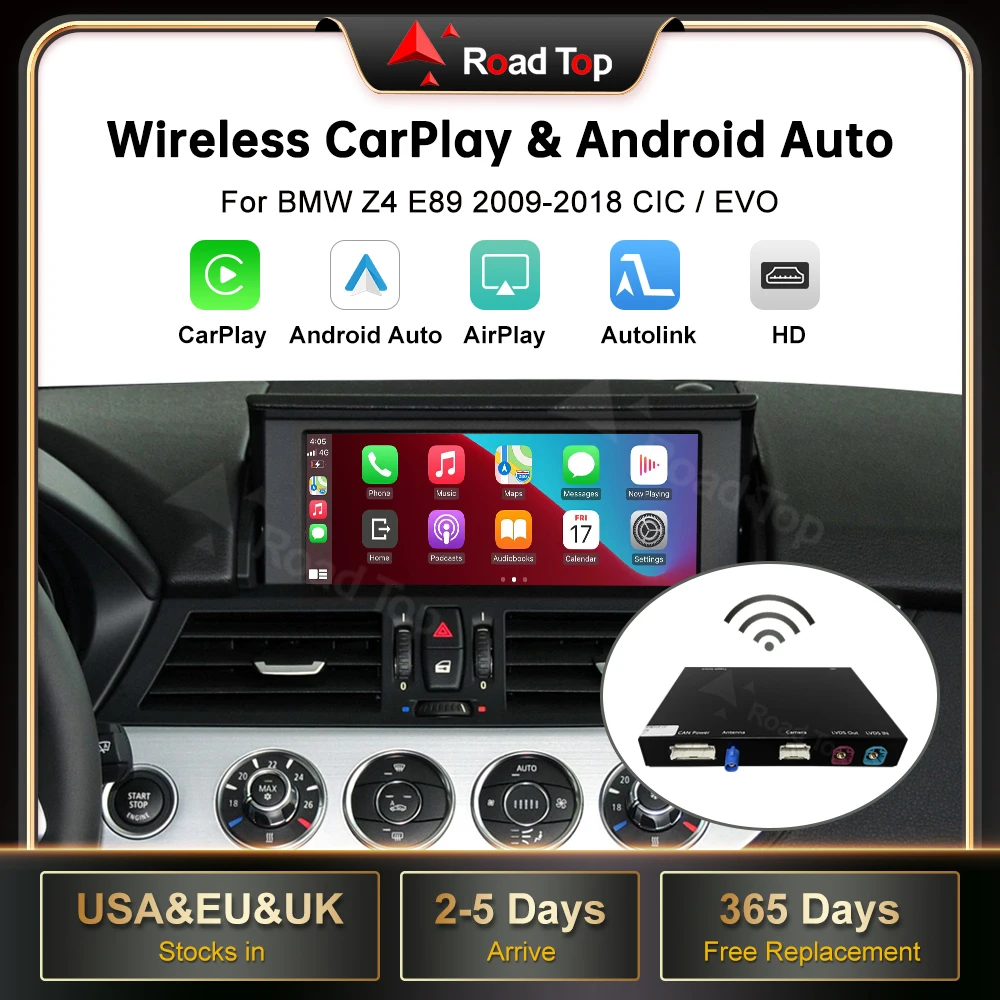 

Wireless CarPlay for BMW Z4 E89 2009-2018 CIC EVO System, with Android Auto Mirror Link AirPlay CarPlay Autolink Function